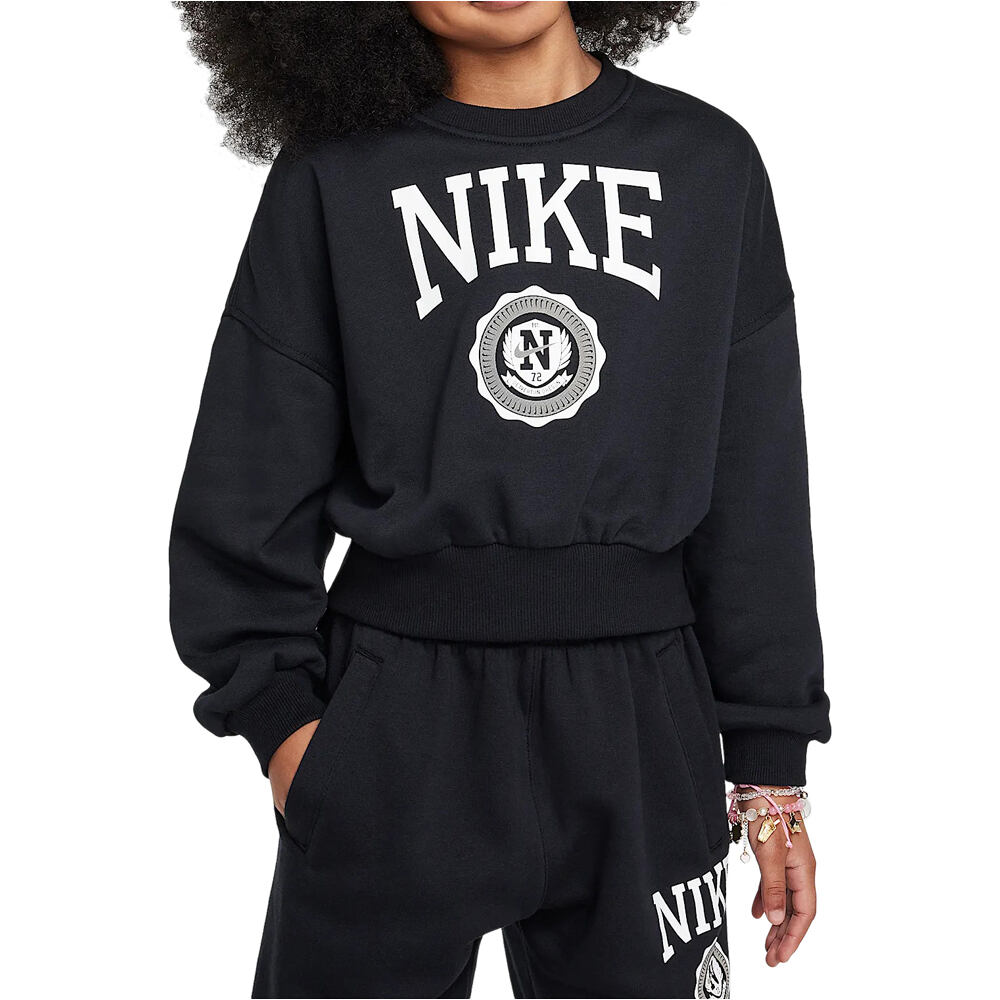 Nike sudadera niña G NSW CLUB FT BXY CREW GX STAR vista frontal