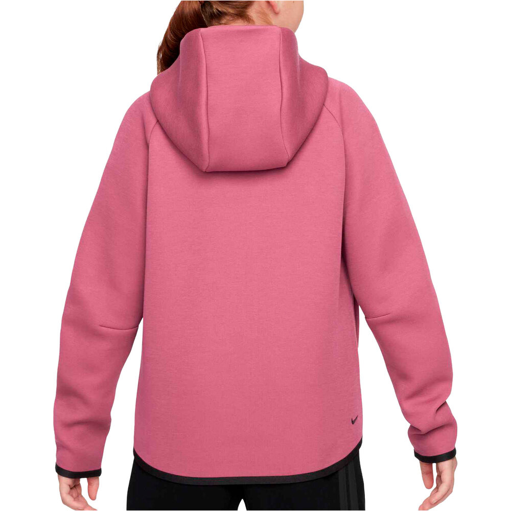 Nike sudadera niña G NSW TCH FLC HD FZ LS - PD vista trasera