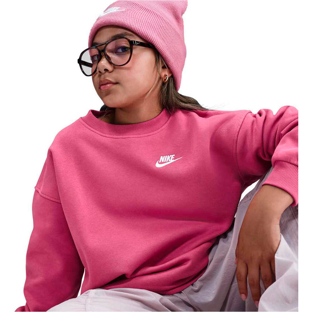 Nike sudadera niña X_G NSW CLUB FLC OVRSZD CREW LBR vista detalle