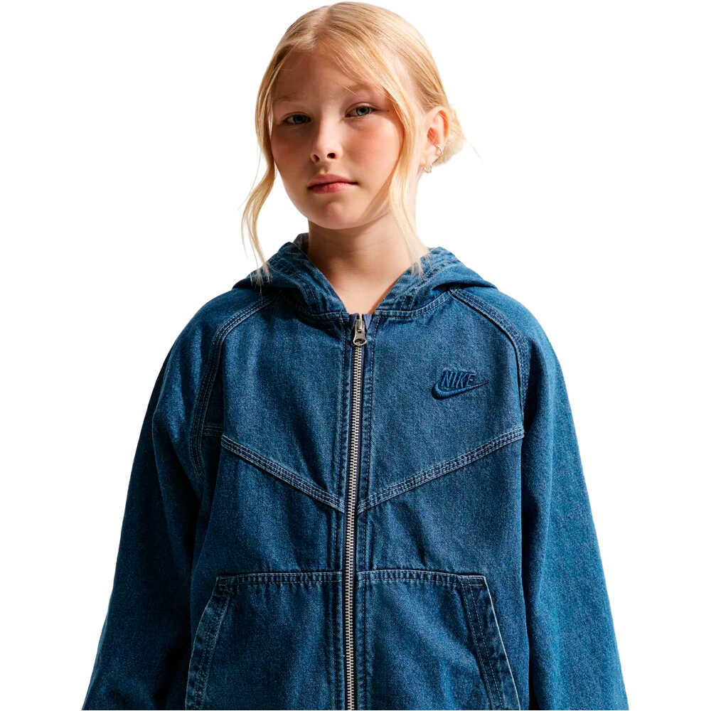 Nike sudadera niño K NSW WR DENIM FZ JACKET vista detalle