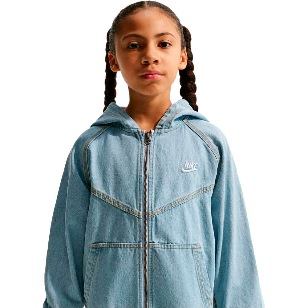Nike sudadera niño K NSW WR DENIM FZ JACKET vista detalle