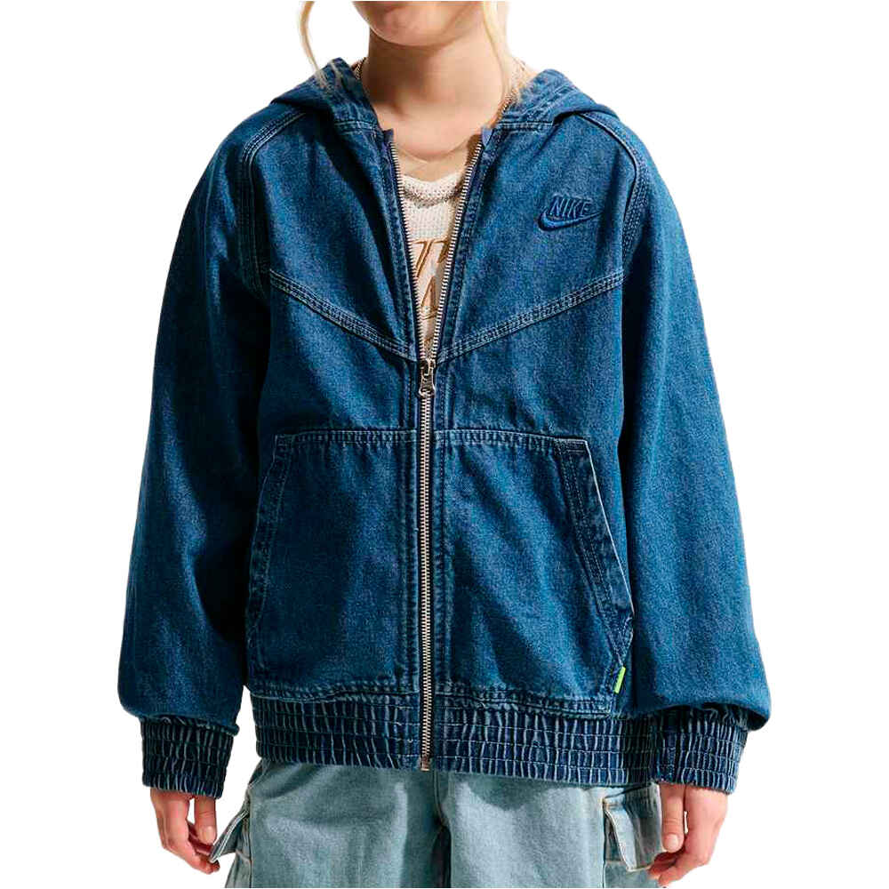 Nike sudadera niño K NSW WR DENIM FZ JACKET vista frontal