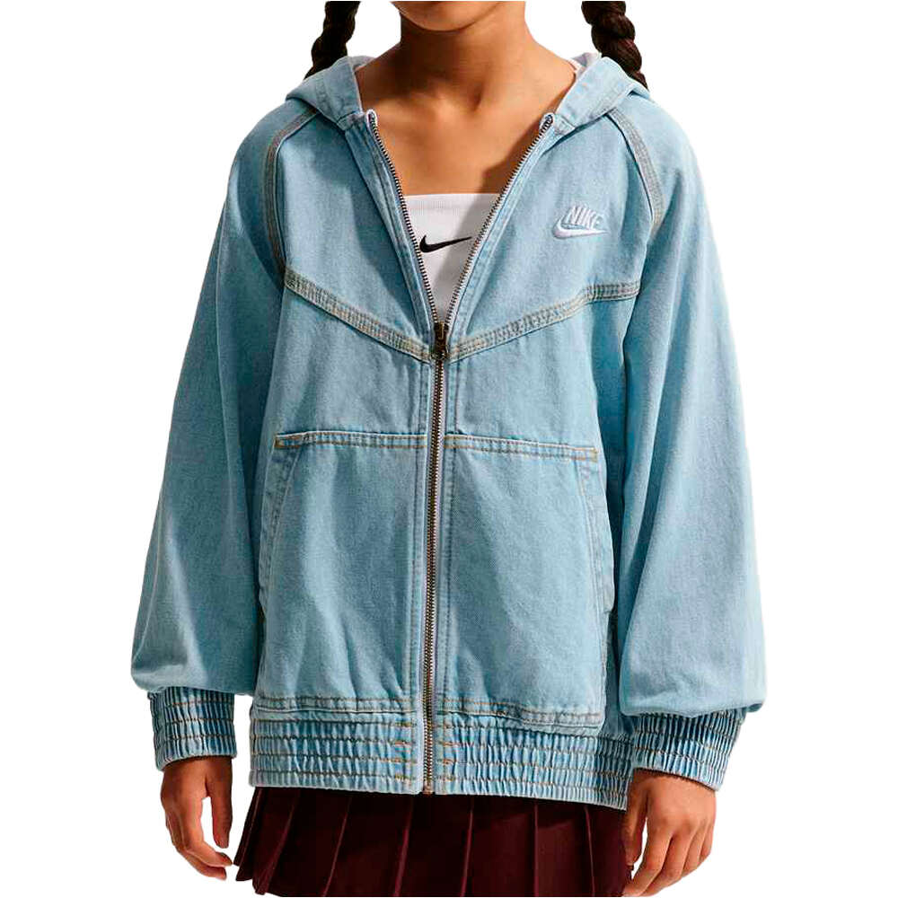 Nike sudadera niño K NSW WR DENIM FZ JACKET vista frontal