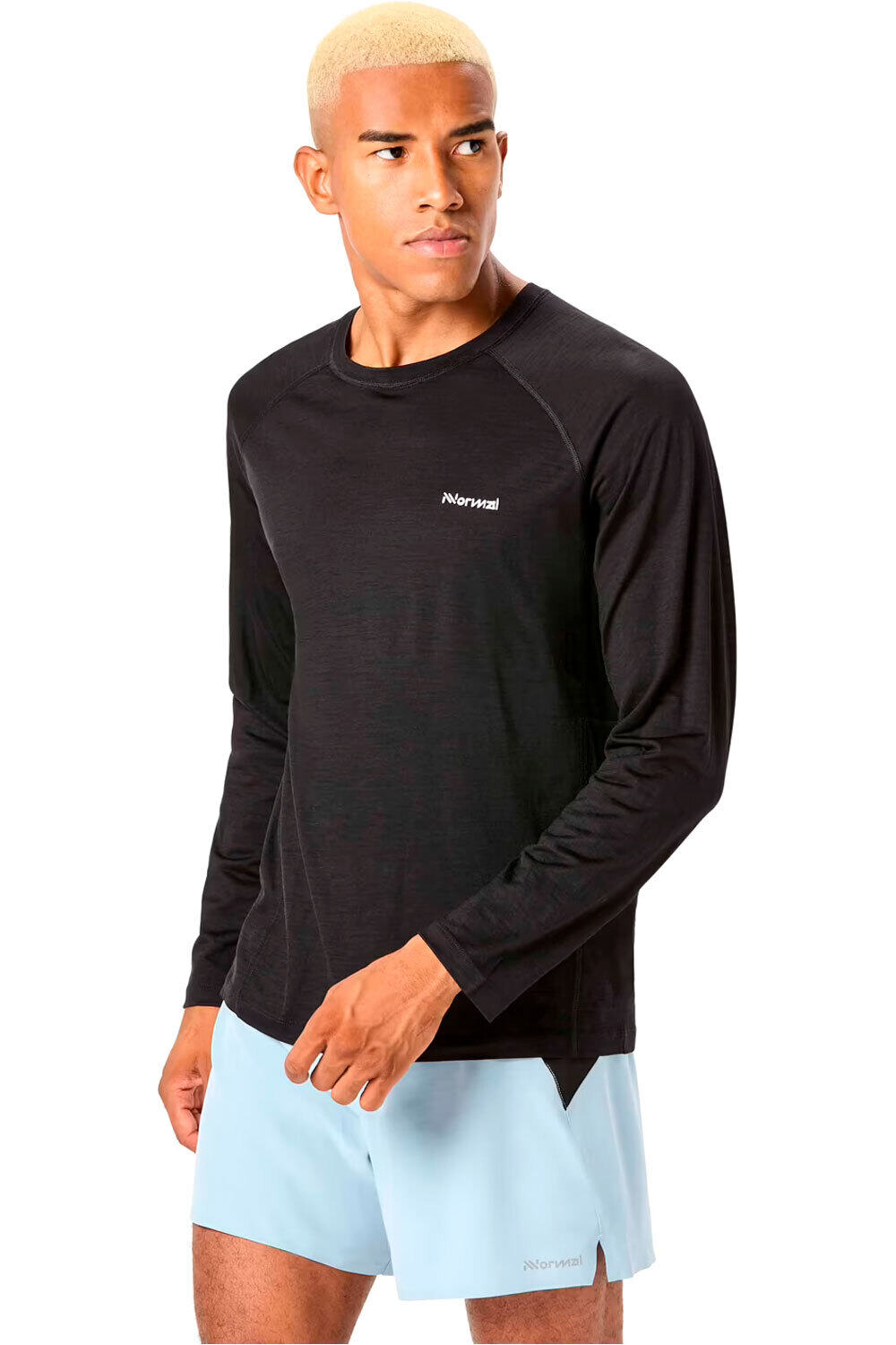 Nnormal camisetas trail running manga larga hombre Mens Merino Long Sleeve T-shirt vista frontal