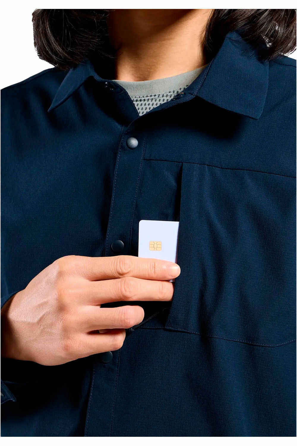 Odlo camisa montaña manga larga hombre Shirt l/s ESSENTIAL vista detalle