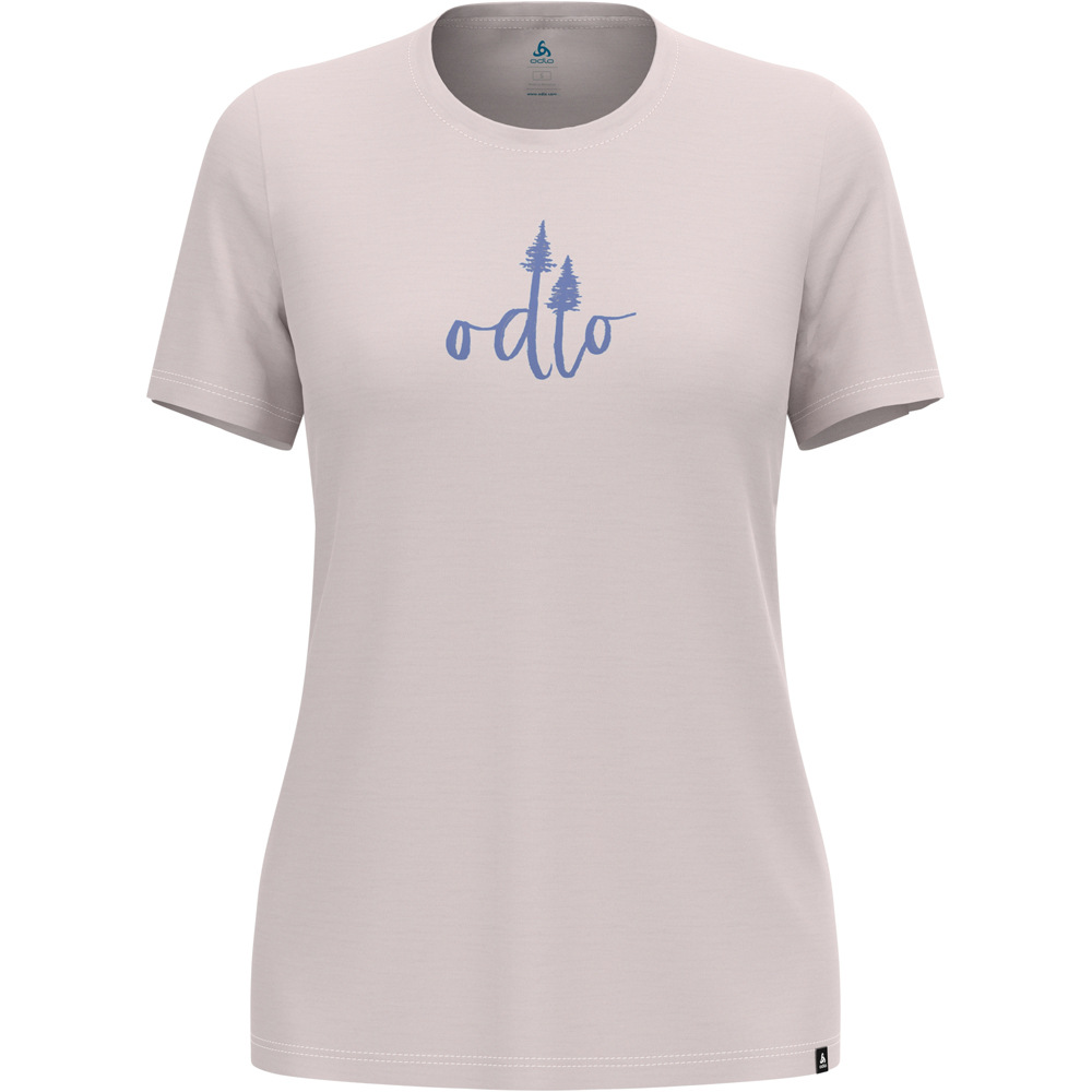 Odlo camiseta montaña manga corta mujer ASCENT MERINO 160 TREE LOGO vista detalle