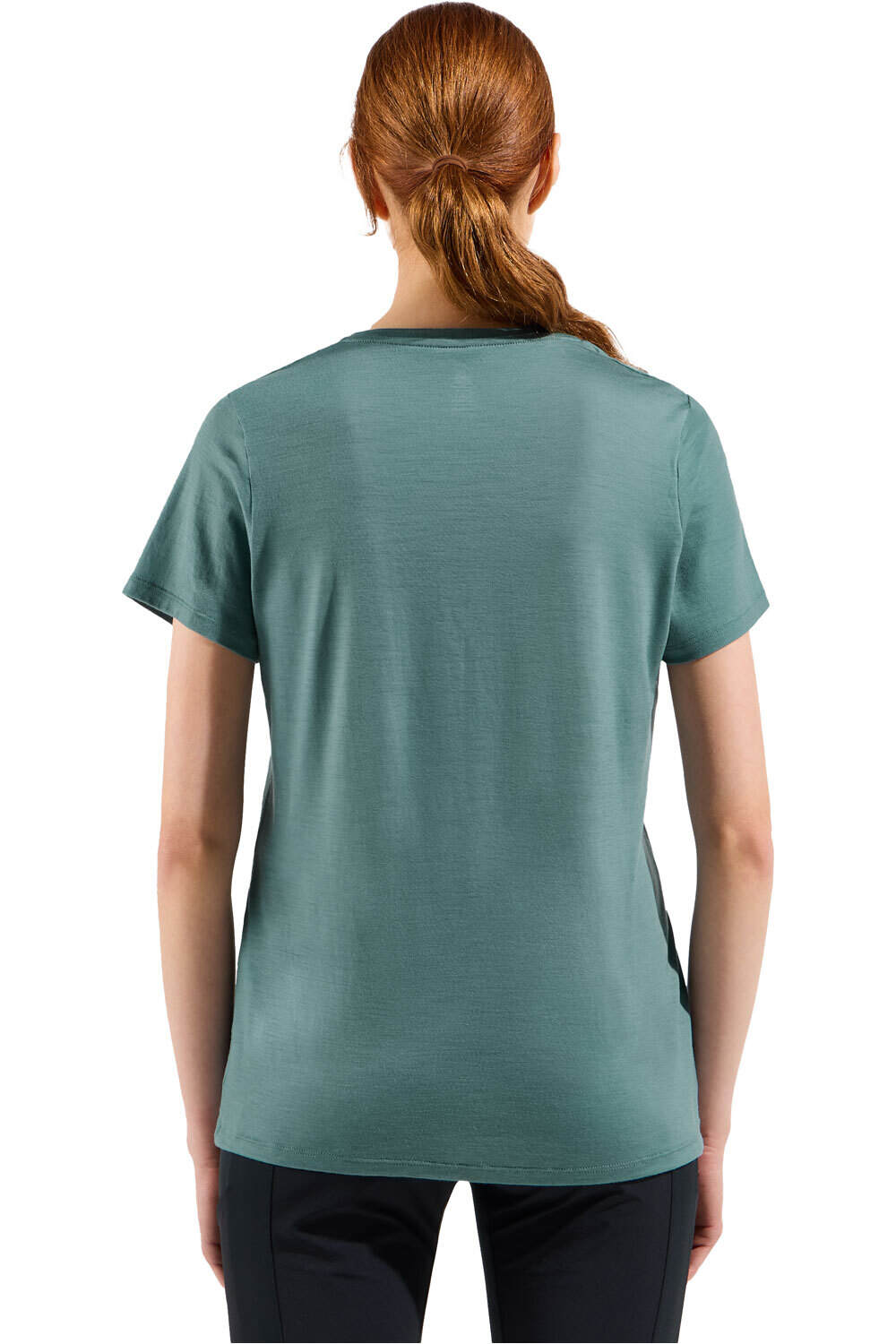 Odlo camiseta montaña manga corta mujer ASCENT MERINO 160 TREE LOGO vista trasera