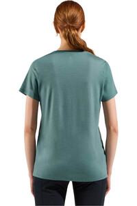 Odlo camiseta montaña manga corta mujer ASCENT MERINO 160 TREE LOGO vista trasera