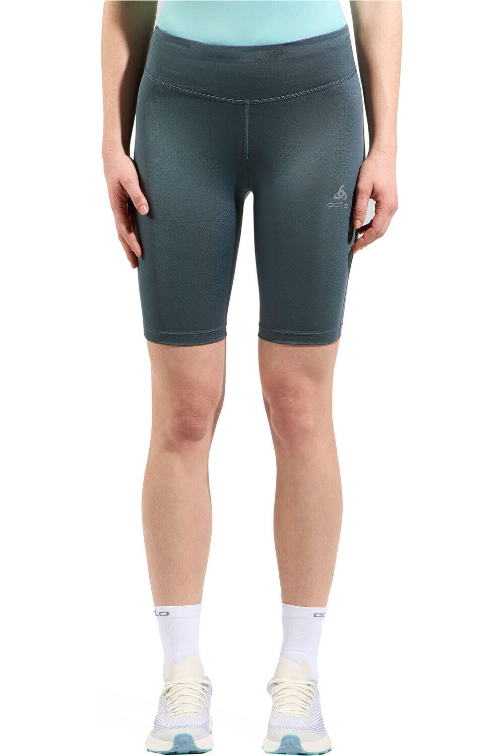Odlo malla corta running mujer Tights short ESSENTIAL vista frontal