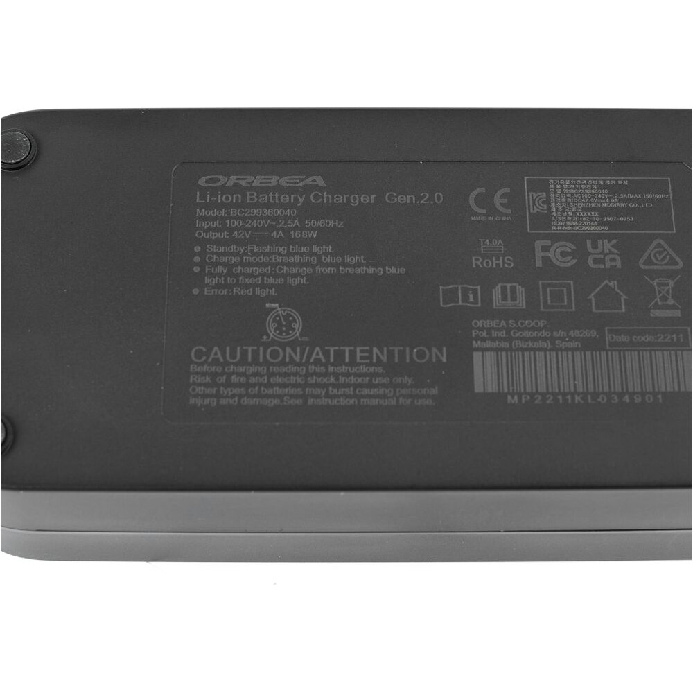 Orbea cableado y tope funda ciclismo SMART CHARG 2A-4A RS GEN 2 EU 01