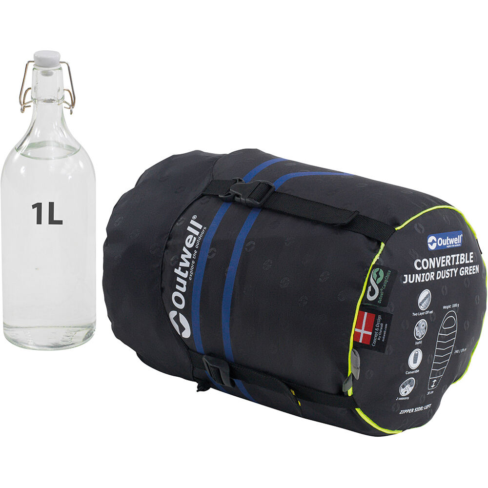 Outwell saco de dormir CONVERTIBLE JUNIOR Dusty Green 04