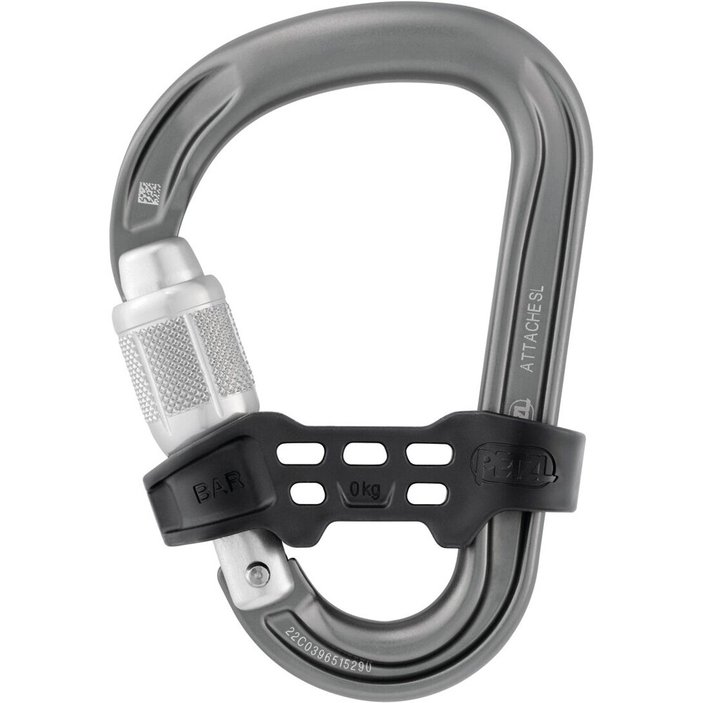 Petzl mosquetón seguridad ATTACHE BAR Grey SCREW LOCK vista frontal