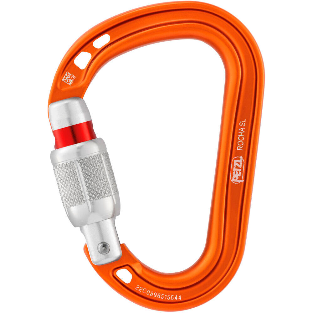 Petzl mosquetón seguridad Mosquetn ROCHA SCREW-LOCK Naranja vista frontal