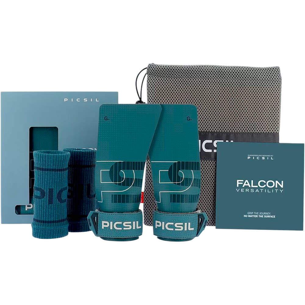 Picsil muñequera Falcon Grips No Holes  Aqua vista frontal