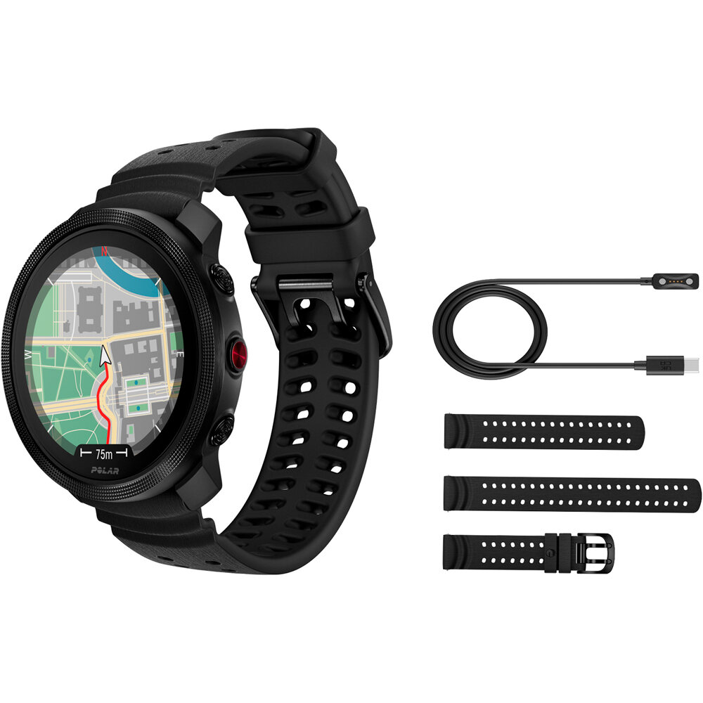 Polar pulsómetros con gps POLAR VANTAGE M3 BLK/BLK S-L vista frontal