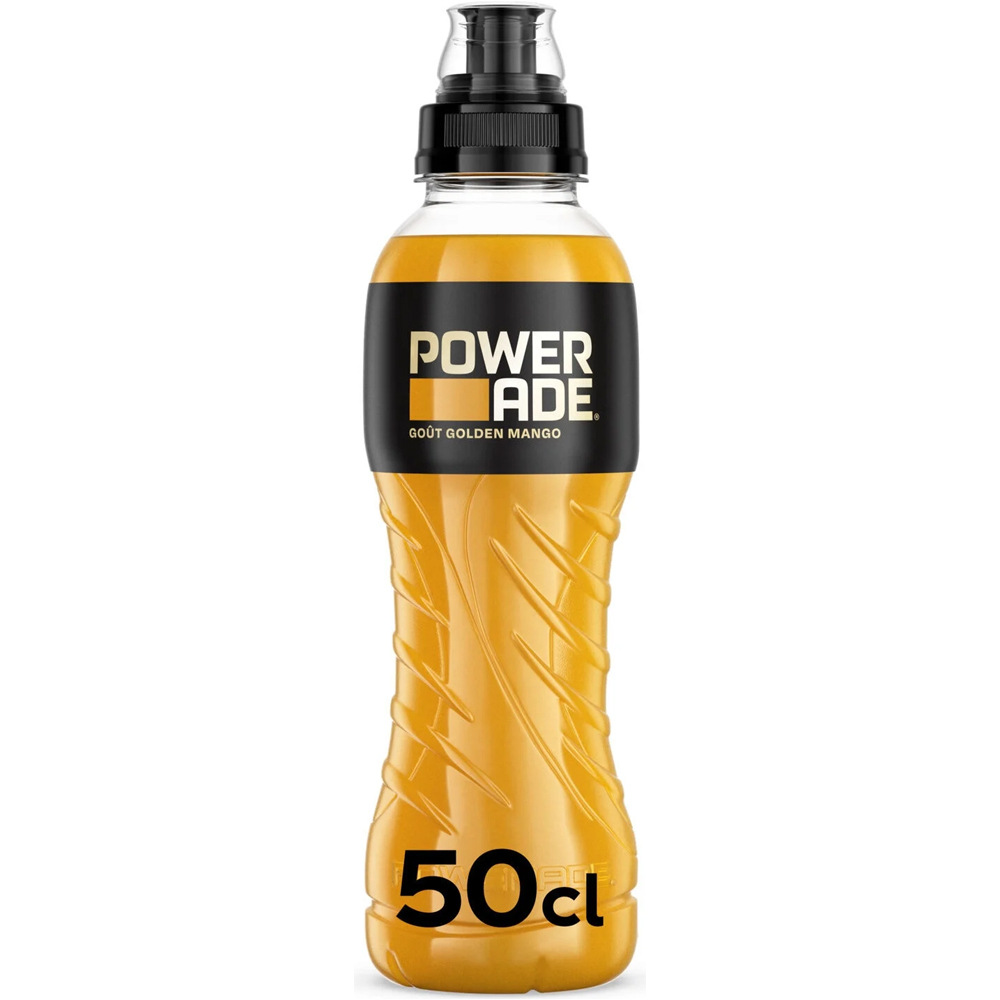 Powerade hidratación Powerade Golden Mango, 50 cl vista frontal