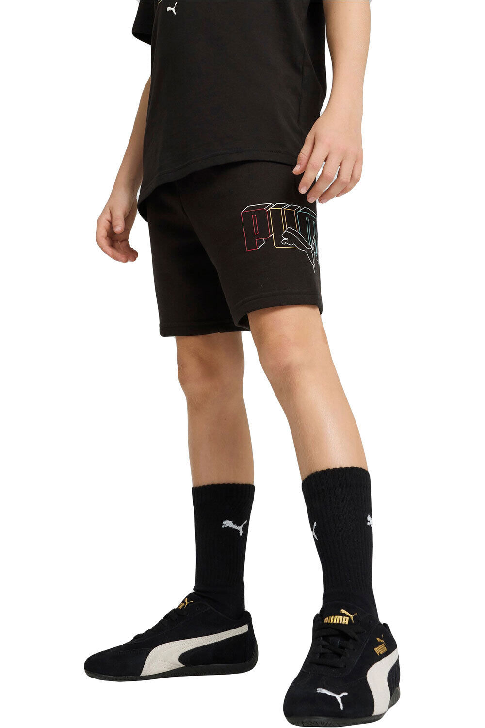 Puma bermuda niño ESS LOGO LAB Execution Shorts TR B vista frontal