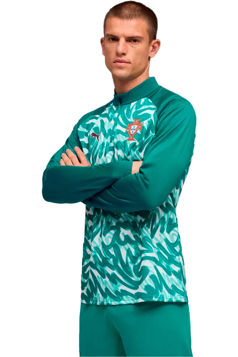 Puma camiseta de fútbol oficiales FPF Warm Up 1/4 Zip vista frontal