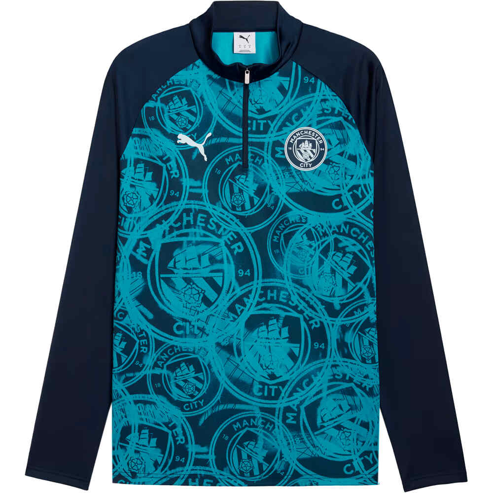 Puma camiseta de fútbol oficiales MCFC Warm Up 1/4 Zip vista detalle