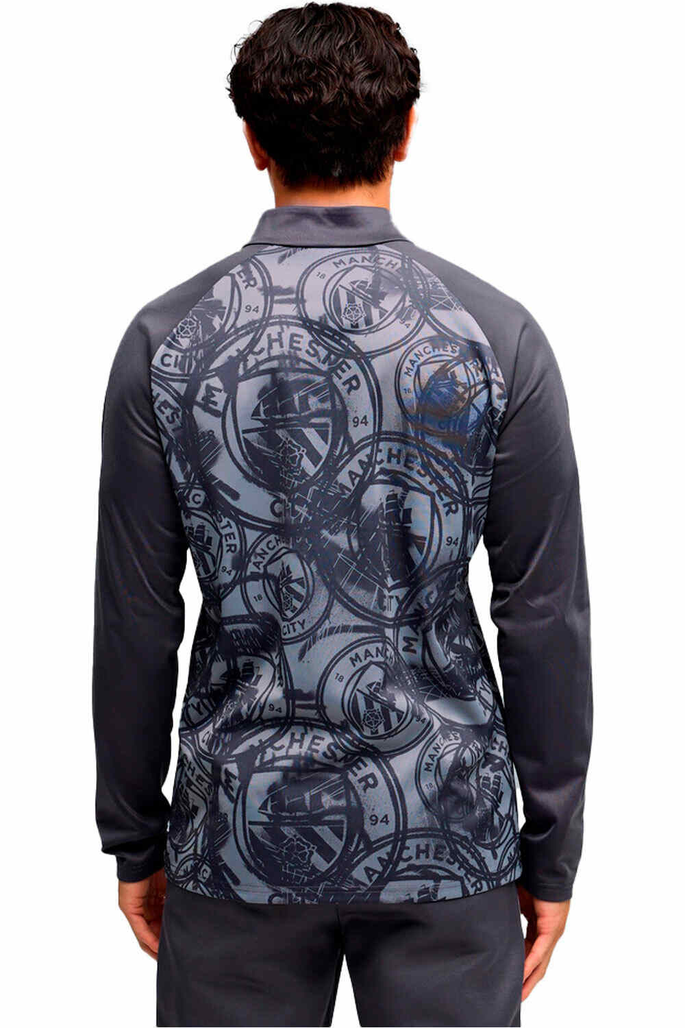 Puma camiseta de fútbol oficiales MCFC Warm Up 1/4 Zip vista trasera