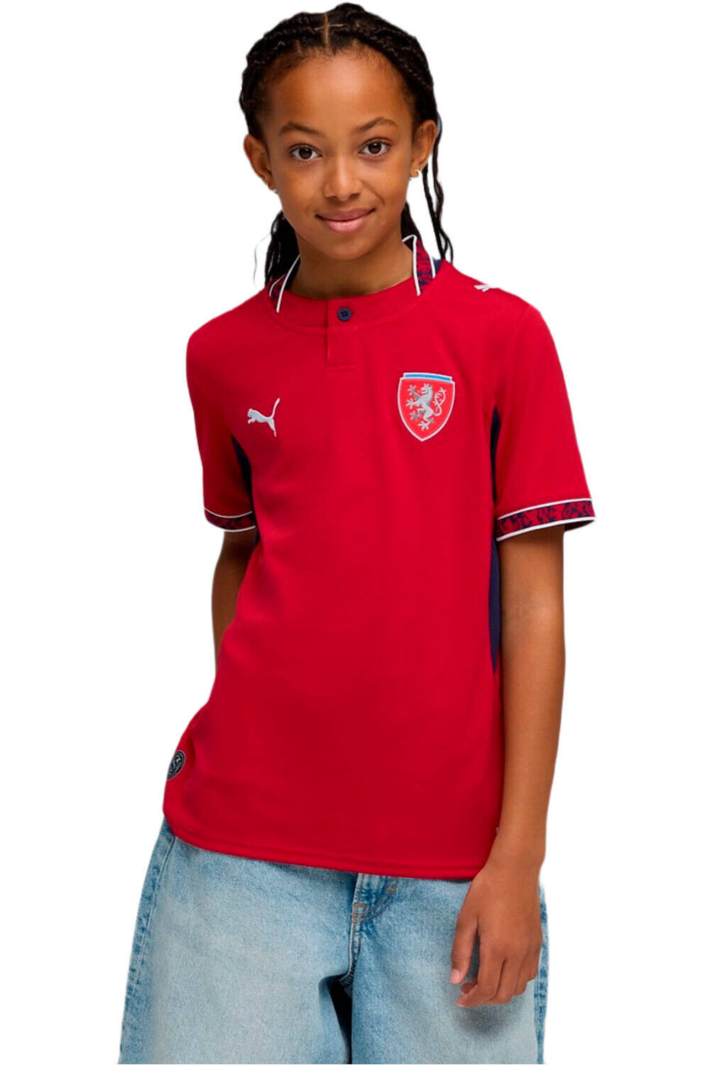 Puma camiseta de fútbol oficiales niño FACR Home Jersey Rep vista frontal