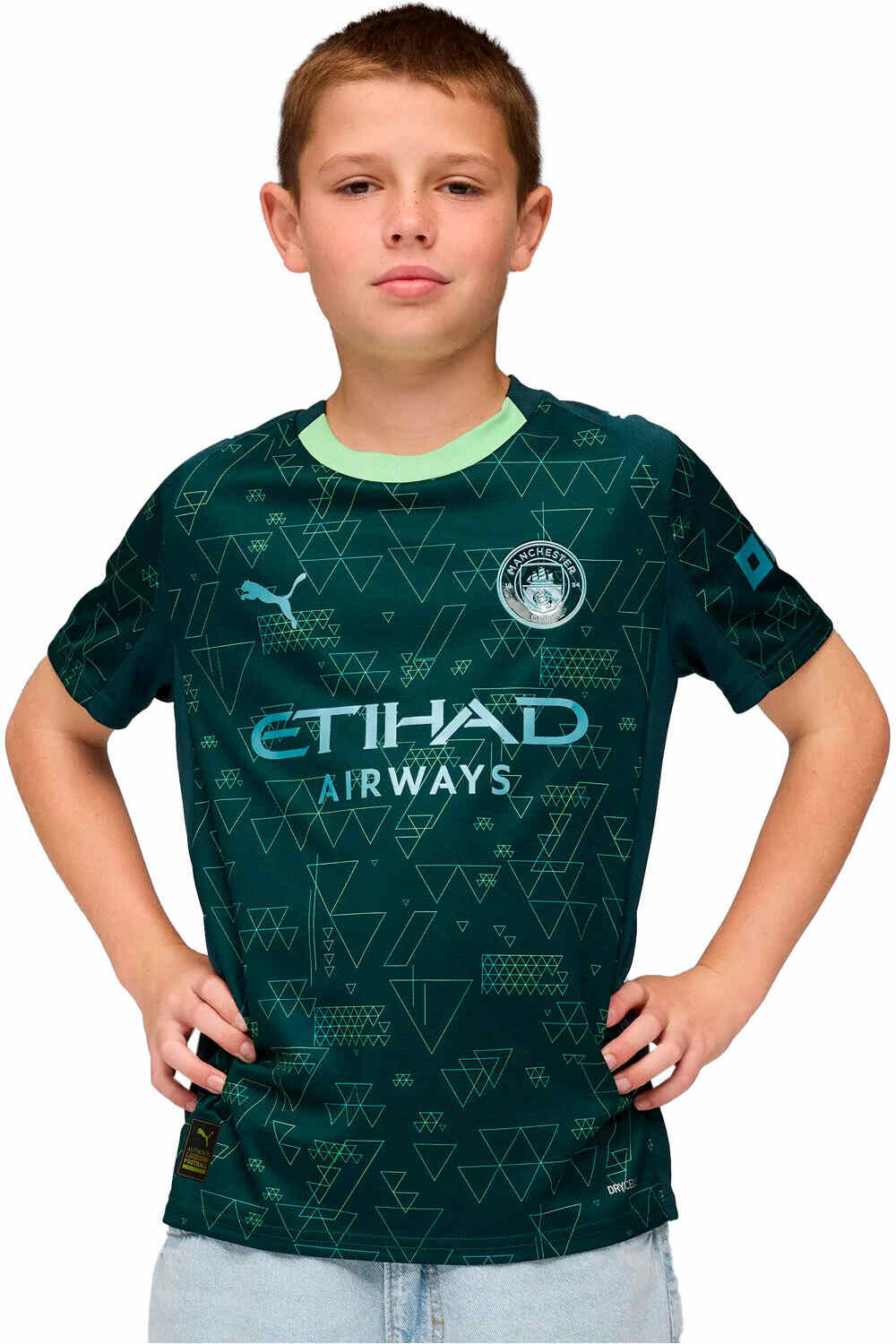 Puma camiseta de fútbol oficiales niño MANCHESTER CITY 26 4th Replica Jr vista frontal