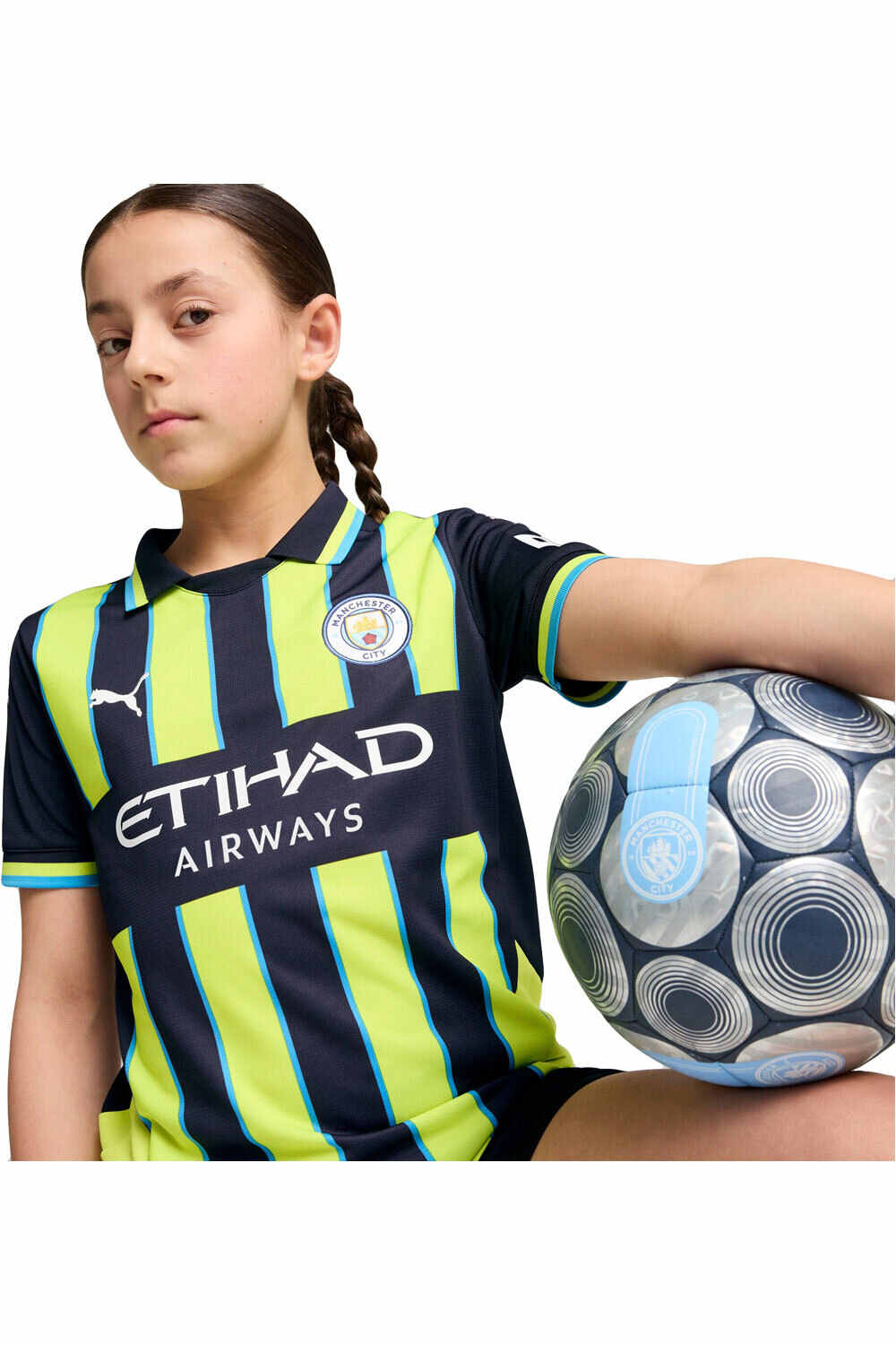 Puma camiseta de fútbol oficiales niño M.CITY 25 Away Jersey Replica Jr vista frontal