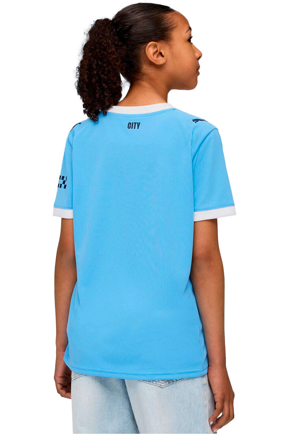 Puma camiseta de fútbol oficiales niño M.CITY 26 HOME JR JERSEY AZ vista trasera
