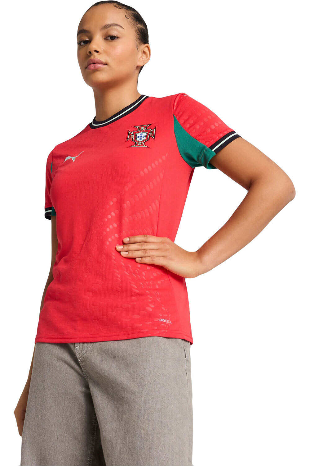 Puma camiseta de fútbol oficiales PORTUGAL 25 Home Wn Jersey Replica W vista frontal