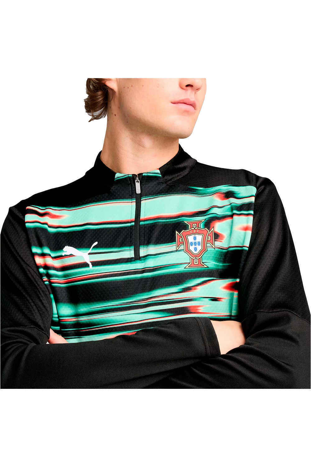 Puma camiseta de fútbol oficiales PORTUGAL 25 Prematch 1/4 ZipTop vista detalle