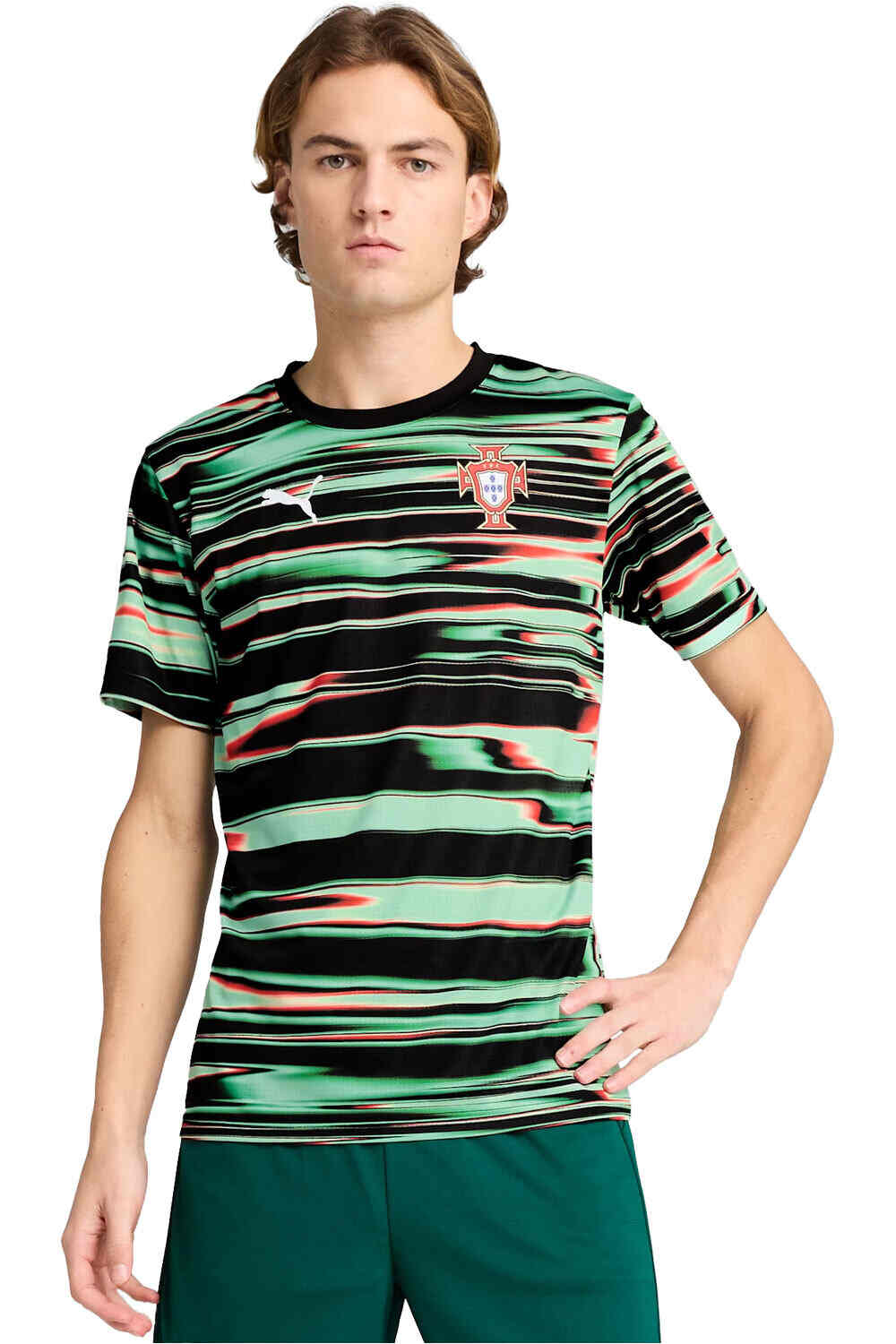 Puma camiseta de fútbol oficiales PORTUGAL 25 Prematch SS Jersey vista frontal