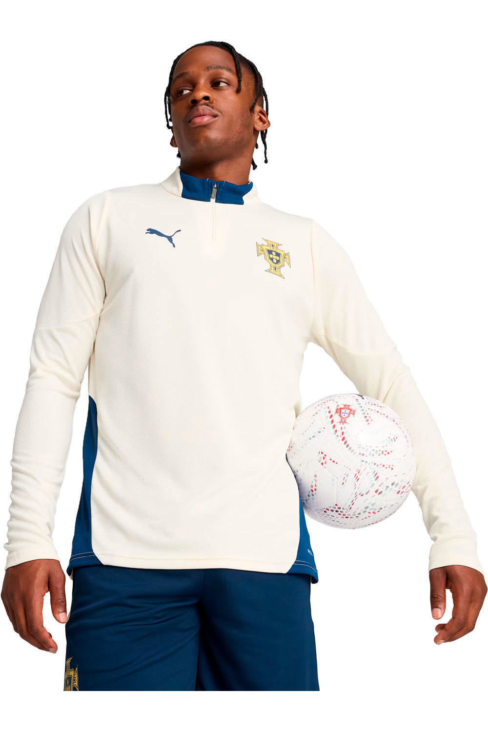 Puma camiseta de fútbol oficiales PORTUGAL 25 Training 1/4 Zip Top vista frontal