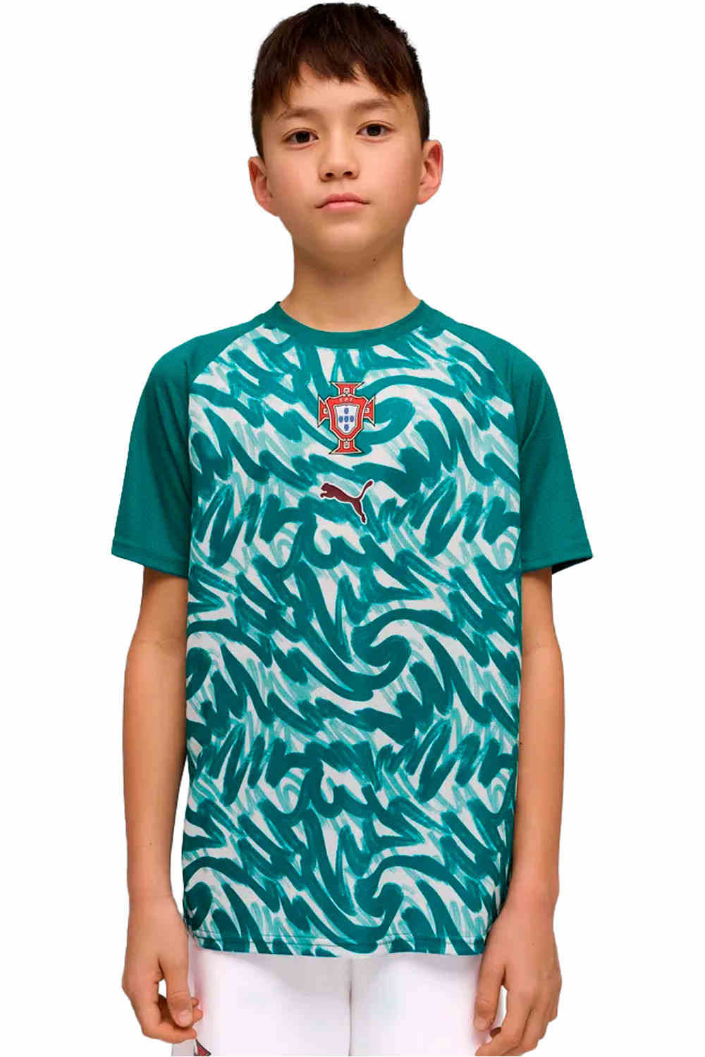 Puma camiseta entrenamiento niño FPF Warm Up Jersey J vista frontal