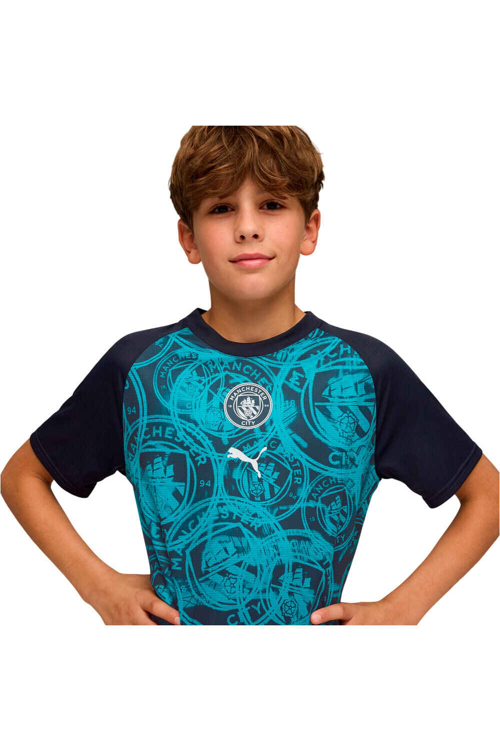 Puma camiseta entrenamiento niño MCFC Warm Up Jersey vista detalle
