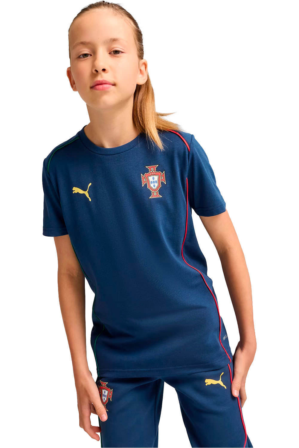 Puma camiseta entrenamiento niño PORTUGAL 25 Casuals Tee Jr vista frontal