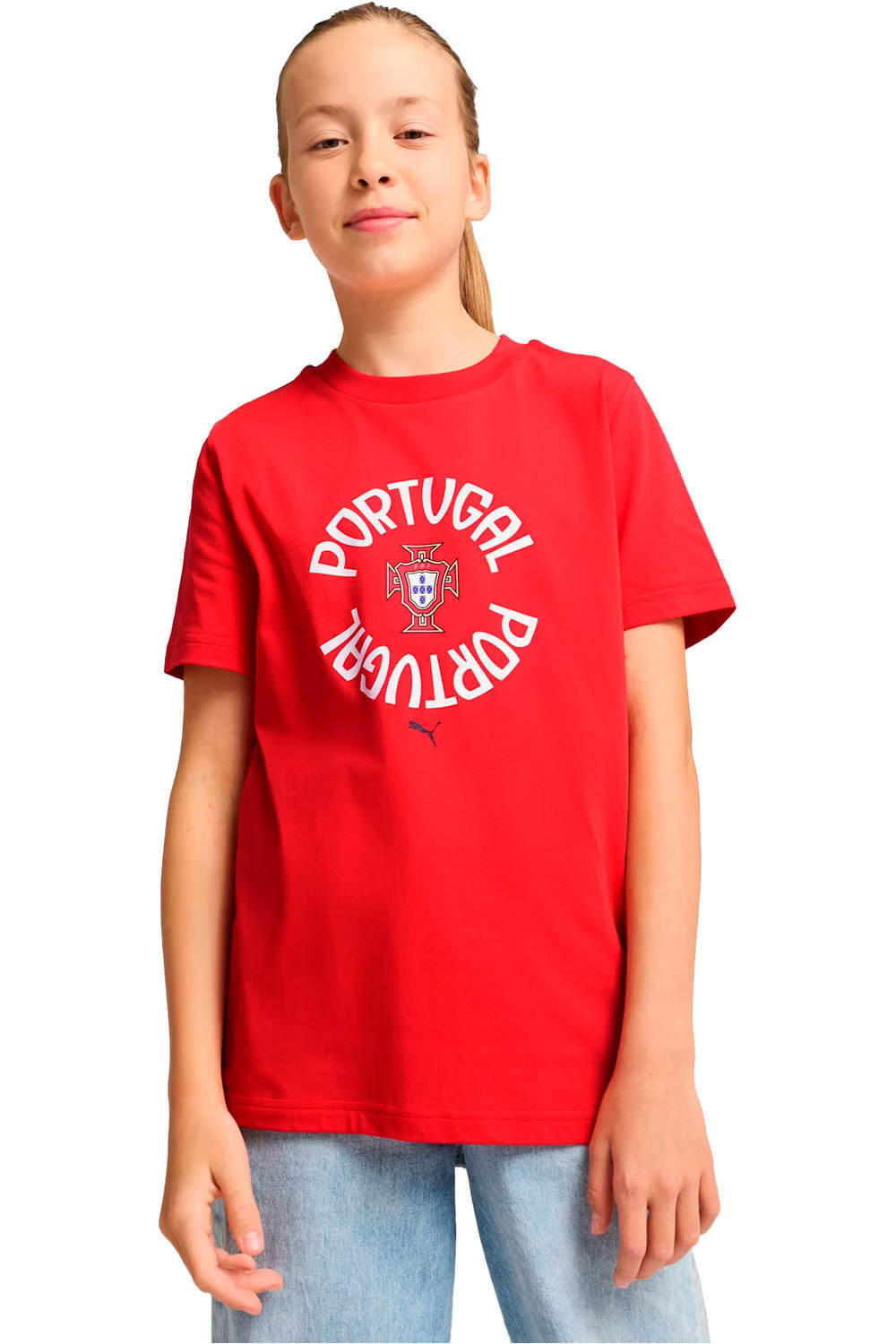 Puma camiseta entrenamiento niño PORTUGAL 25 ftblNRGY Tee Jr vista frontal