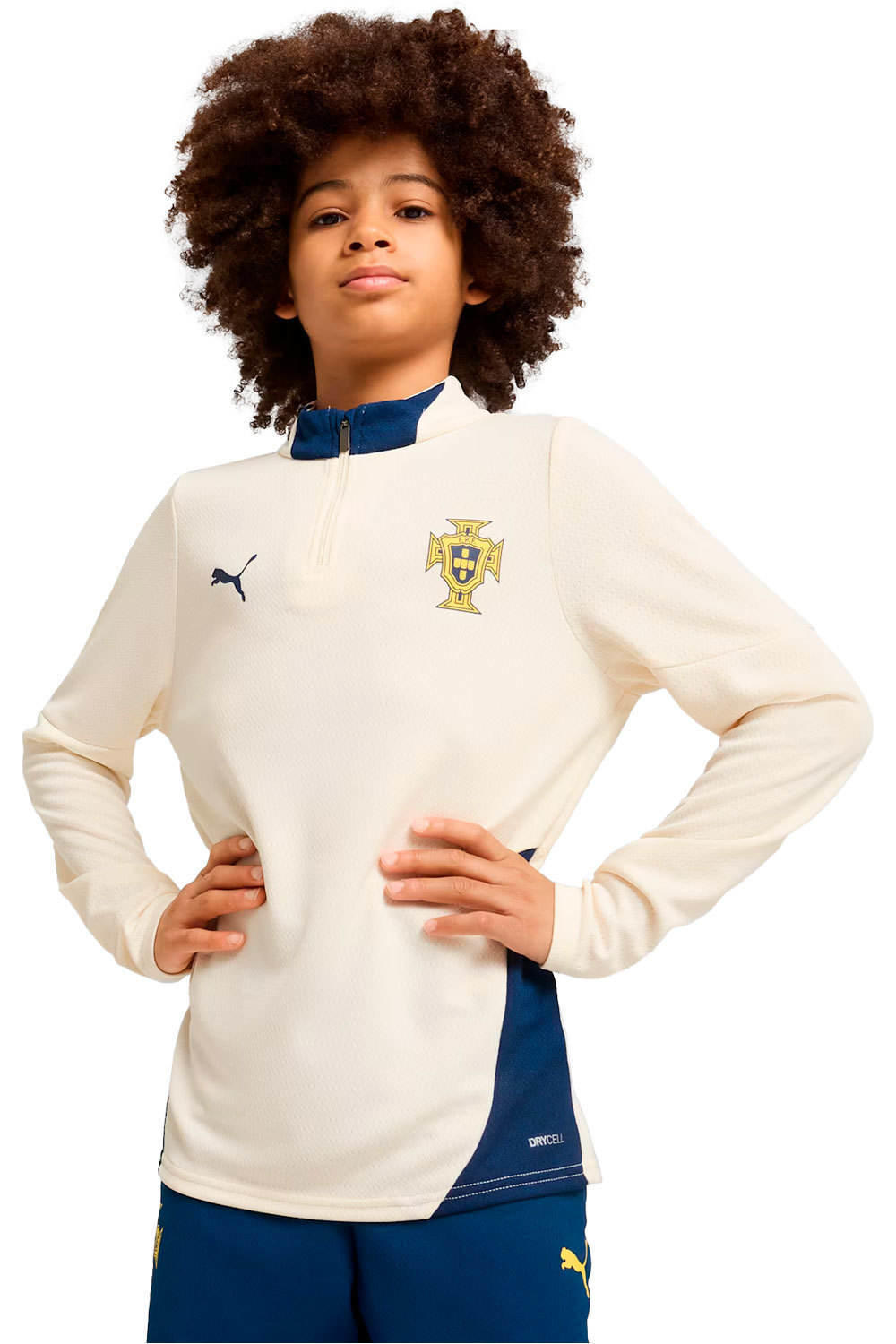 Puma camiseta entrenamiento niño PORTUGAL 25 Training 1/4 Zip Top Jr vista frontal