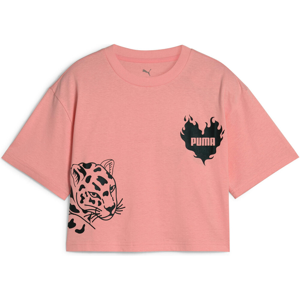 Puma camiseta manga corta niña ESS Graphic Short Length Tee IIII G vista detalle