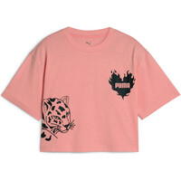 Puma camiseta manga corta niña ESS Graphic Short Length Tee IIII G vista detalle