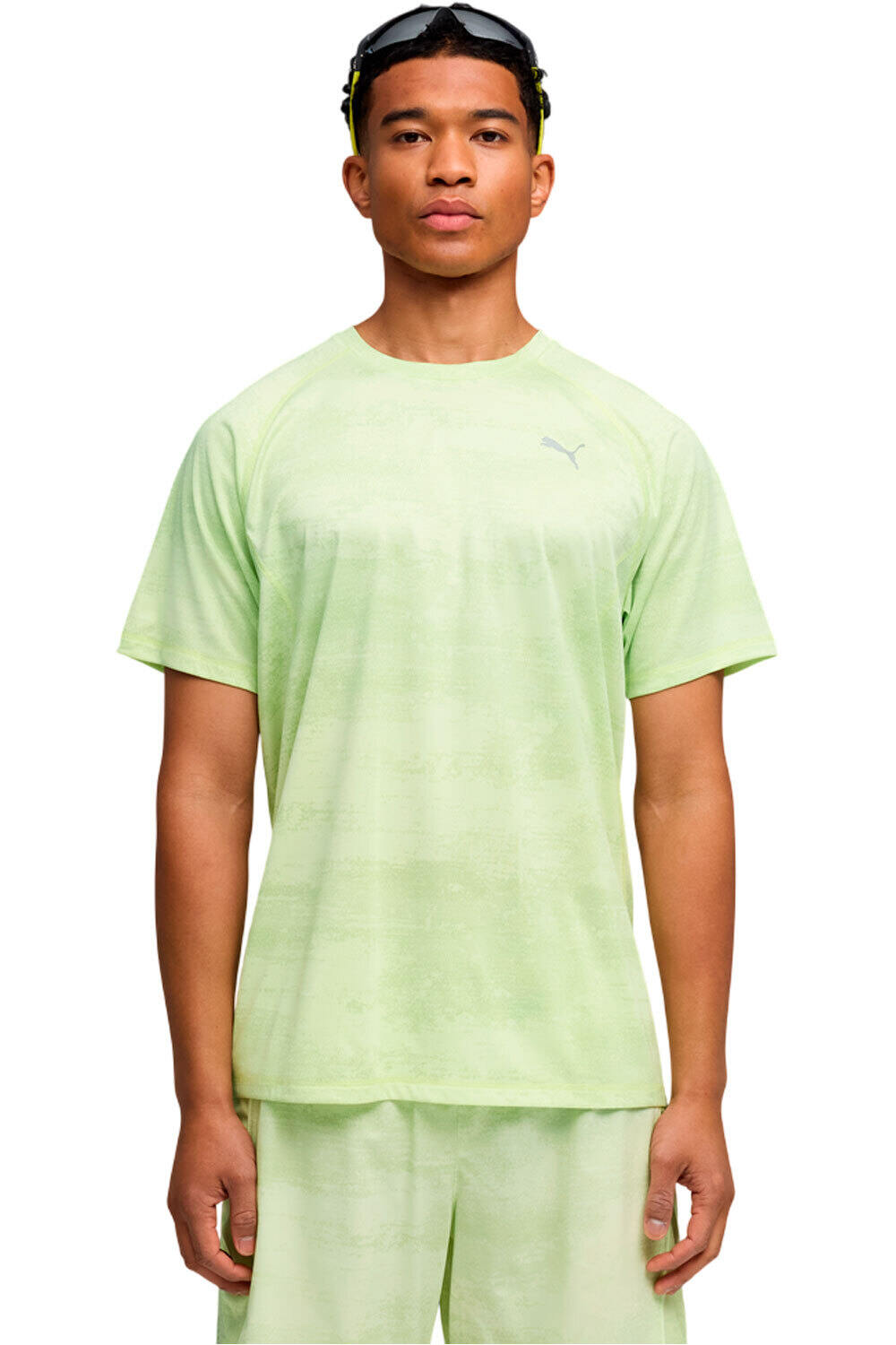 Puma camiseta técnica manga corta hombre M Run Velocity AOP T vista frontal