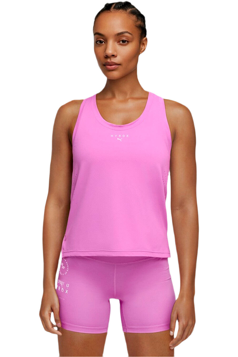 Puma camiseta tirantes fitness mujer W PUMA X HYROX DRYEL vista frontal