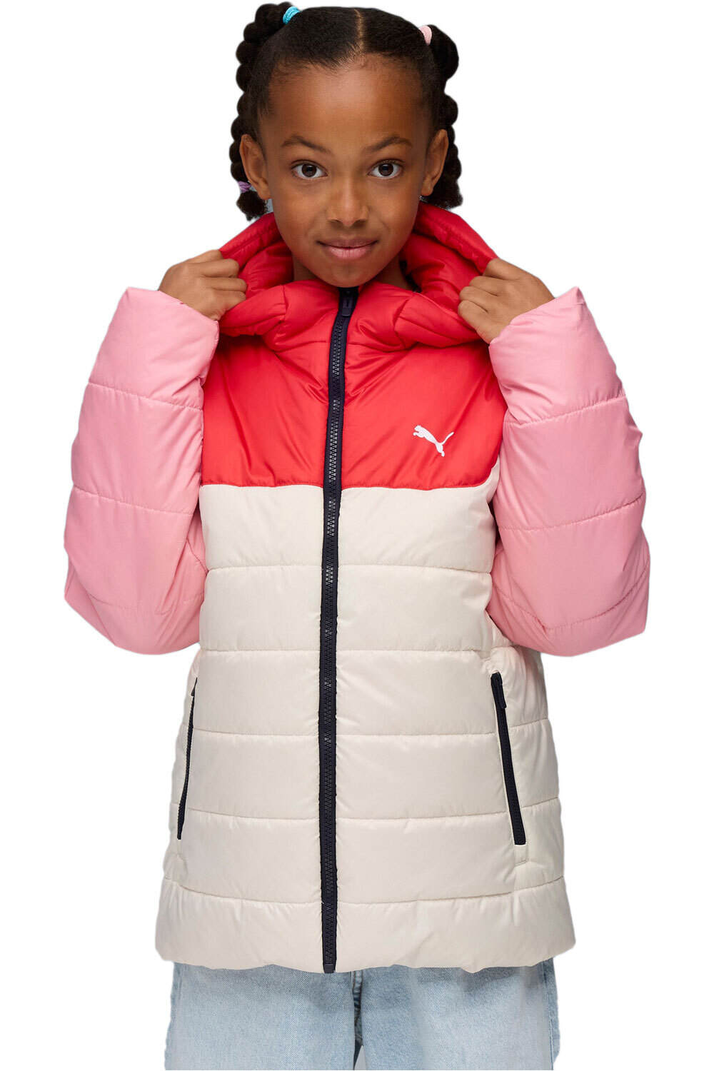 Puma chamarra niño ESS Hooded Padded Ja vista frontal