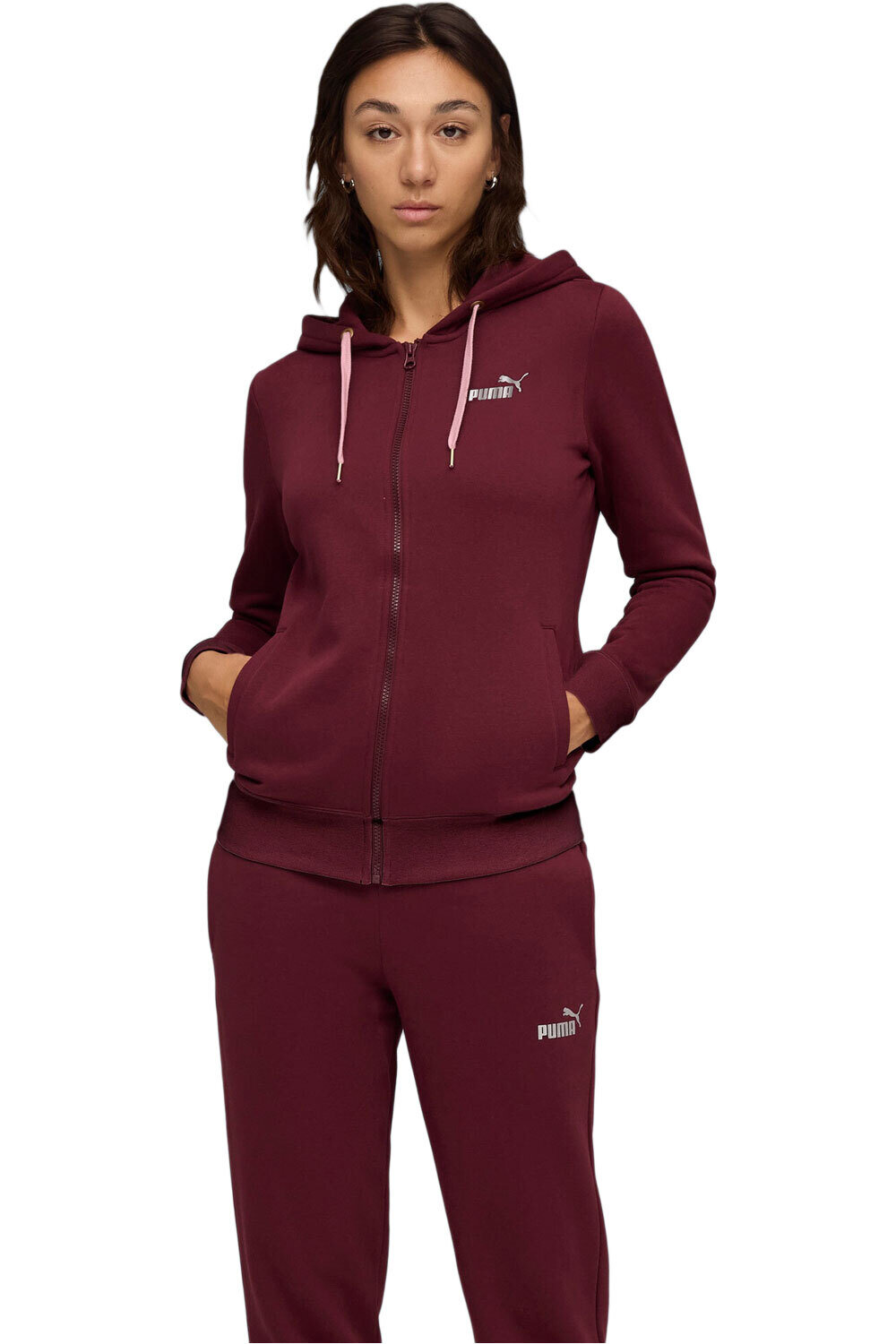 Puma chándal mujer Metallic Hooded Swea vista detalle