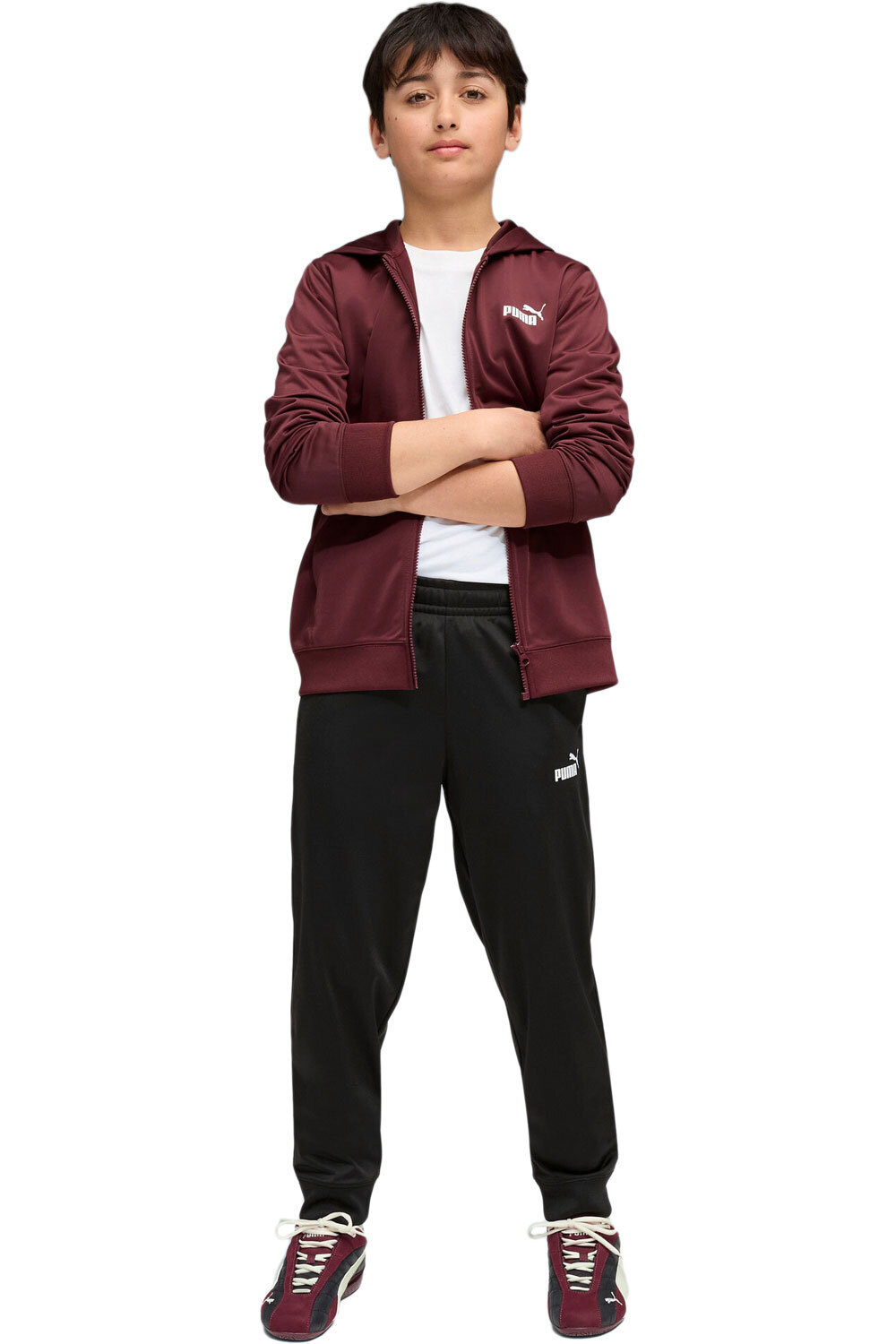 Puma chándal niño Hooded Full-Zip Poly vista frontal