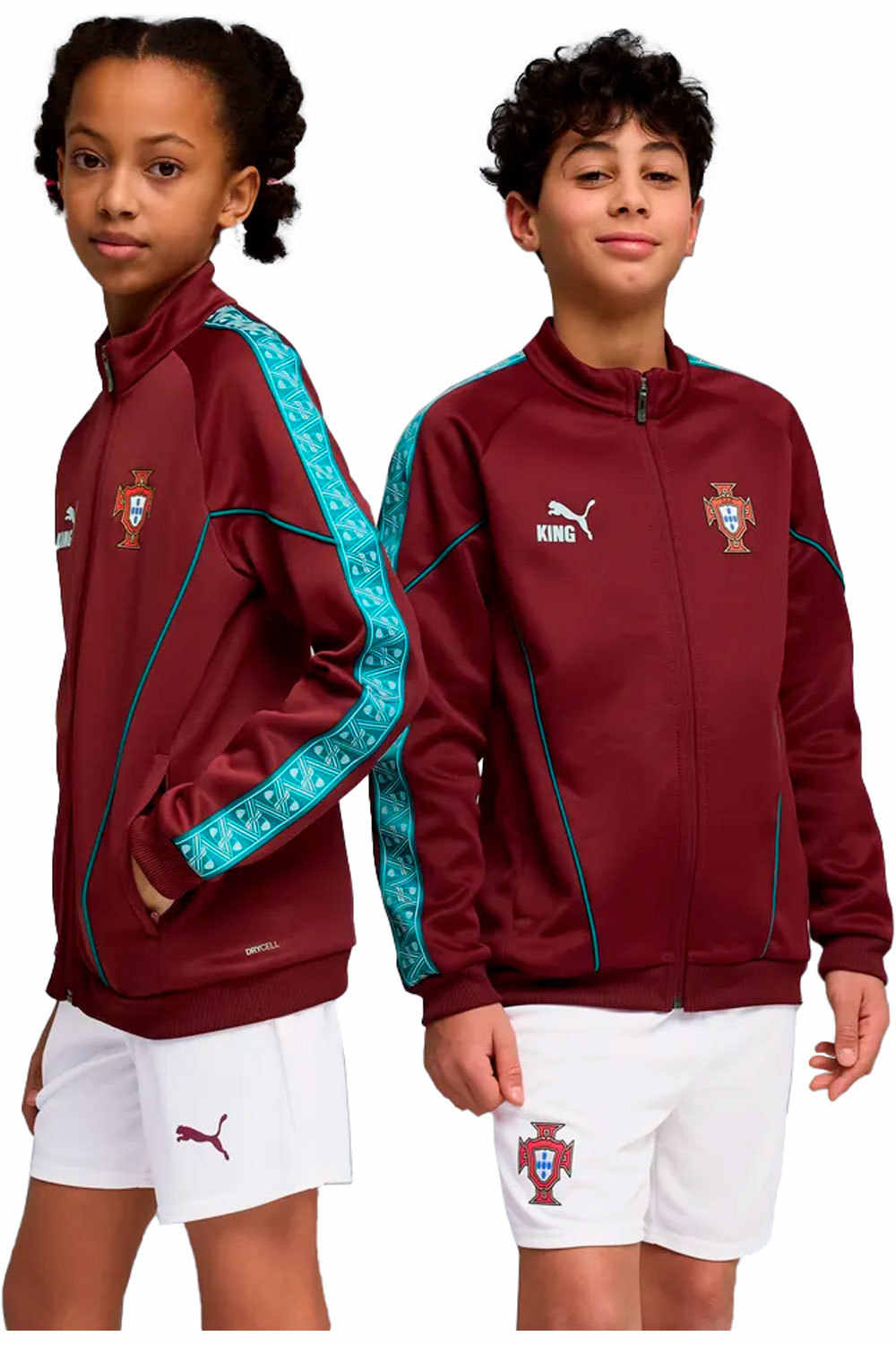 Puma chubasquero y chaquetones entrenamiento fútbol niño FPF KING Anthem Jack vista frontal