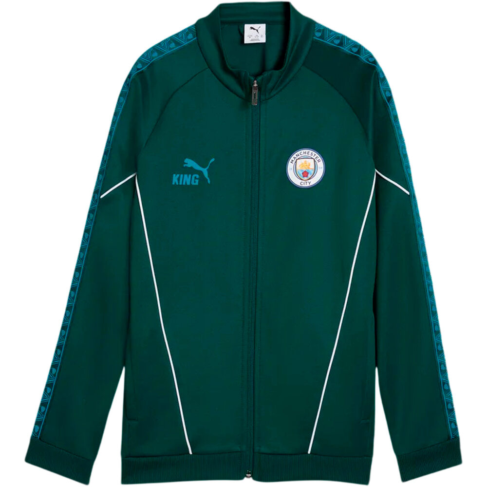 Puma chubasquero y chaquetones entrenamiento fútbol niño MCFC KING Anthem Jac vista frontal