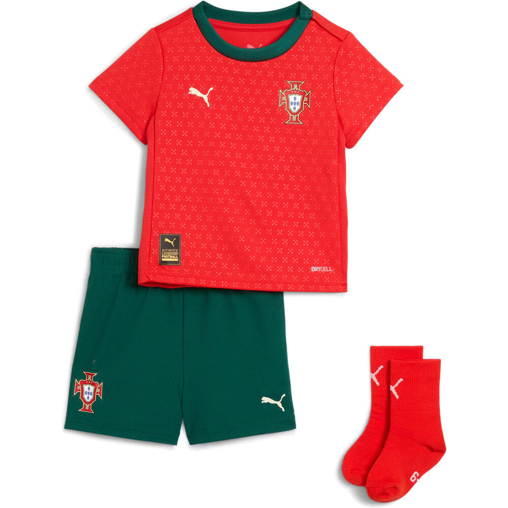 Puma equipación fútbol niño PORTUGAL 25 Home Babykit vista frontal