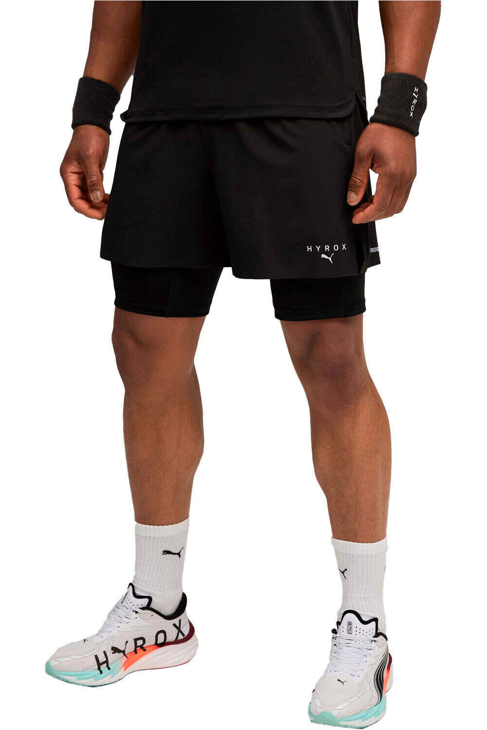 Puma pantalón corto fitness hombre M PUMA x HYROX 2in1 vista frontal