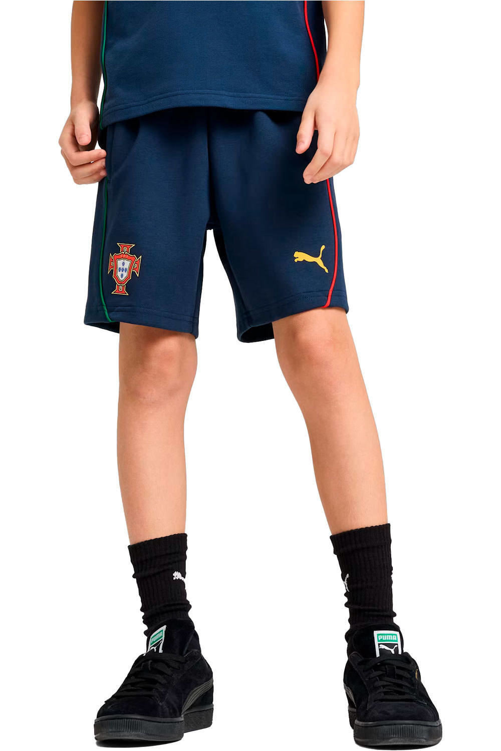 Puma pantalón futbol niño PORTUGAL 25 Casuals Shorts Jr vista frontal