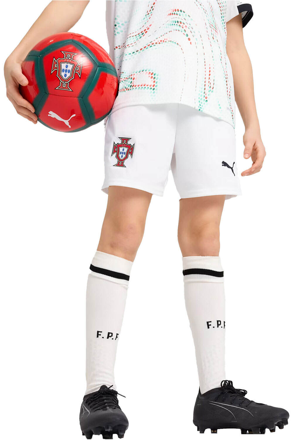 Puma pantalones fútbol oficiales niño PORTUGAL 25 Shorts Replica Jr vista frontal